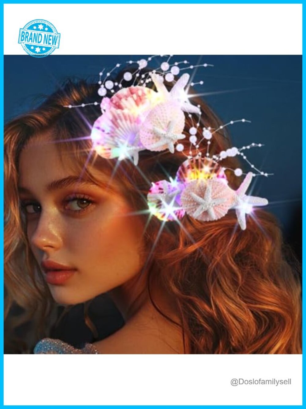 Light Up Mermaid Hair Clip Starfish Headpiece